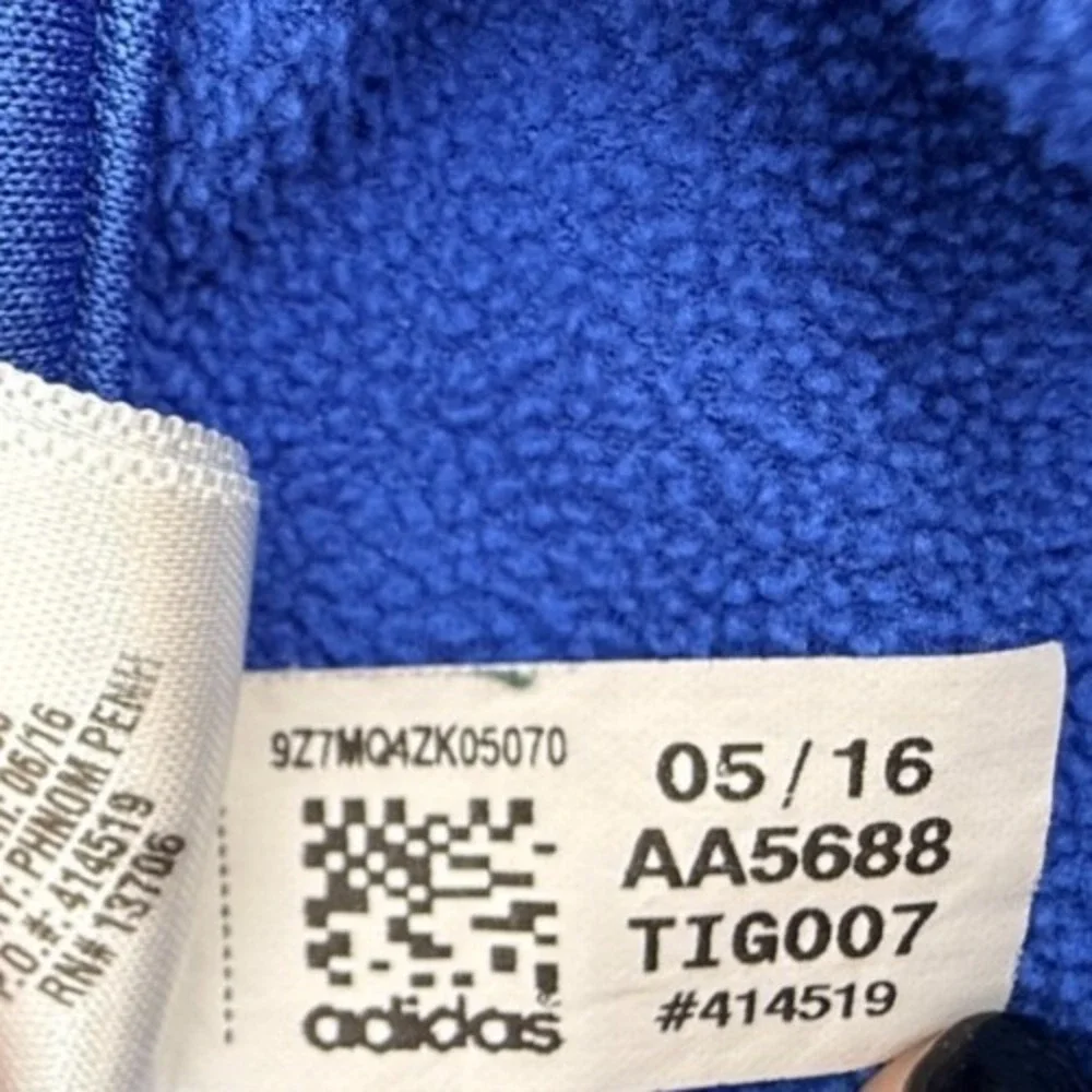 Adidas Youth Hoodie Size 6 Blue Pullover‎ Big Logo Sweatshirt